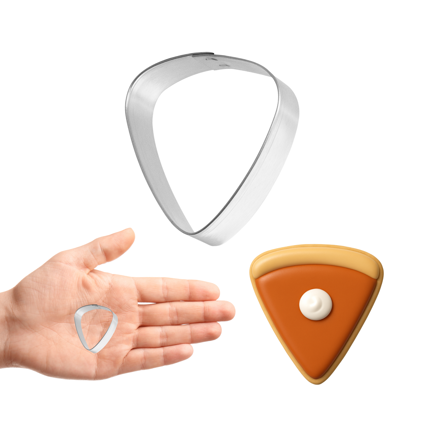 Mini Pie, Candy Corn, Guitar Pick Cookie Cutter, 1.75"