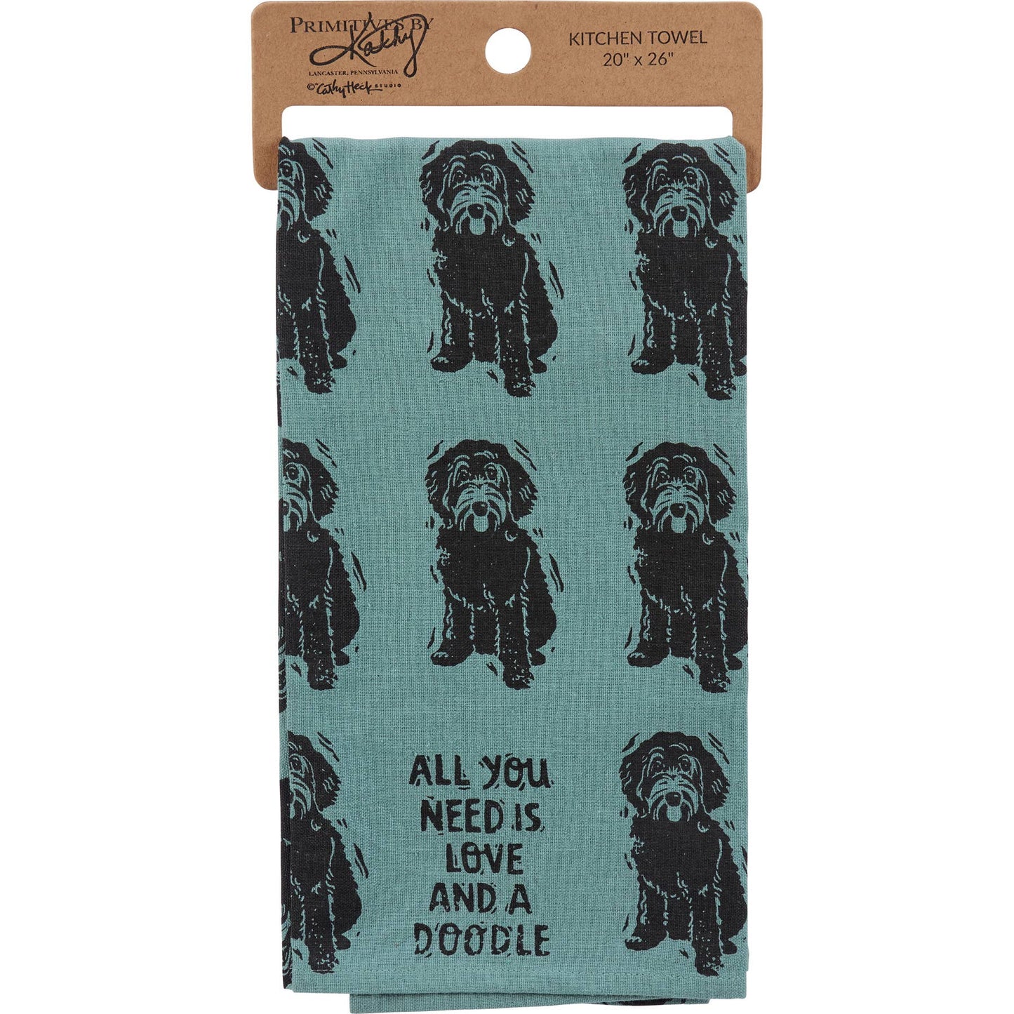 Love And A Doodle Kitchen Towel - Primitives by Kathy
