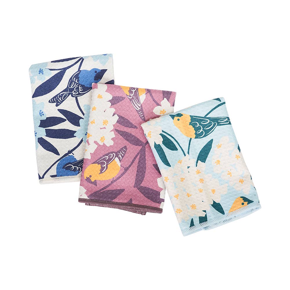 Nuthatch Birdsong, Plum Mighty Mini Towel (Set of 3)-Once Again Home Co.