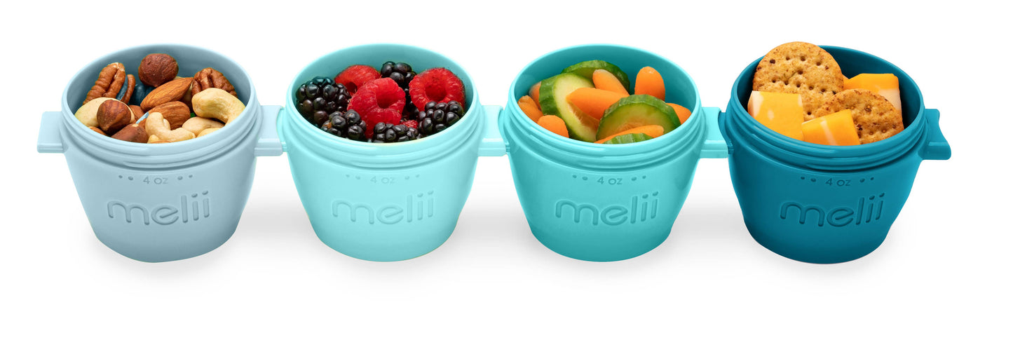 melii - 4oz Snap & Go Pods - 4 Freezer & Snack Containers