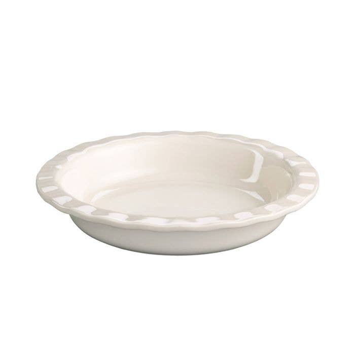 9.5" Ceramic Pie Plate with Scalloped Rim - HIC