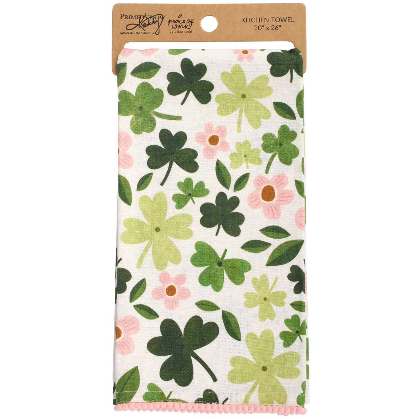 Shamrocks Kitchen Towel - Primitives by Kathy
