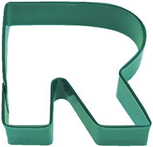 Letter R Cookie Cutter, Green Polyresin, 3"- R&M