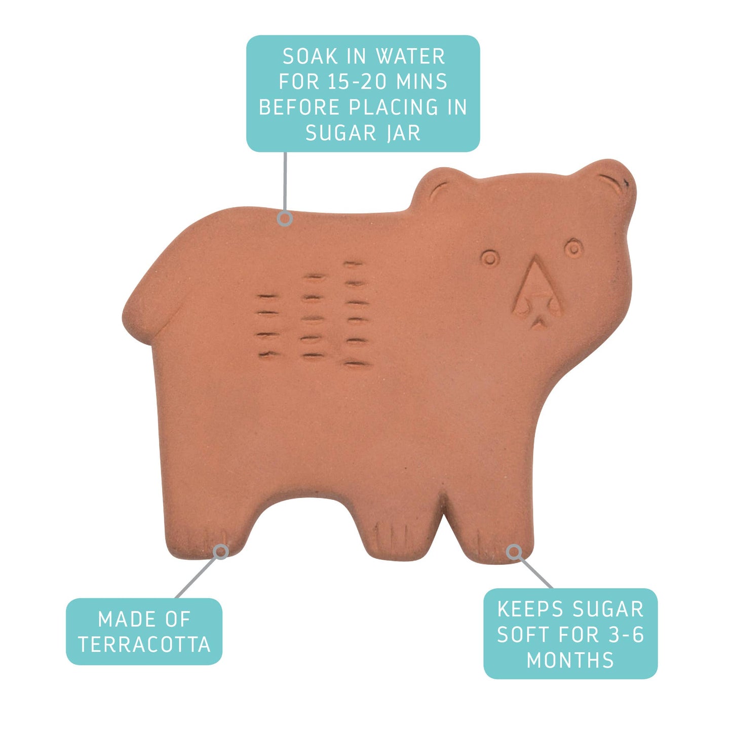 Boris Bear Terracotta Sugar Saver - Now Designs by Danica