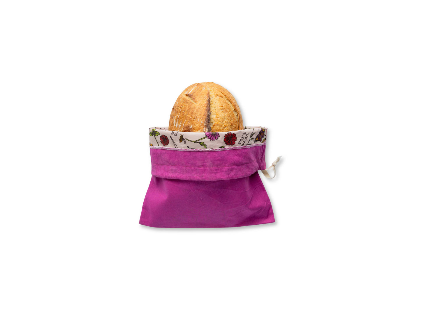 Meadow Magic, Magenta - Bee’s Wrap® Beeswax Lined Artisan Bread Bag