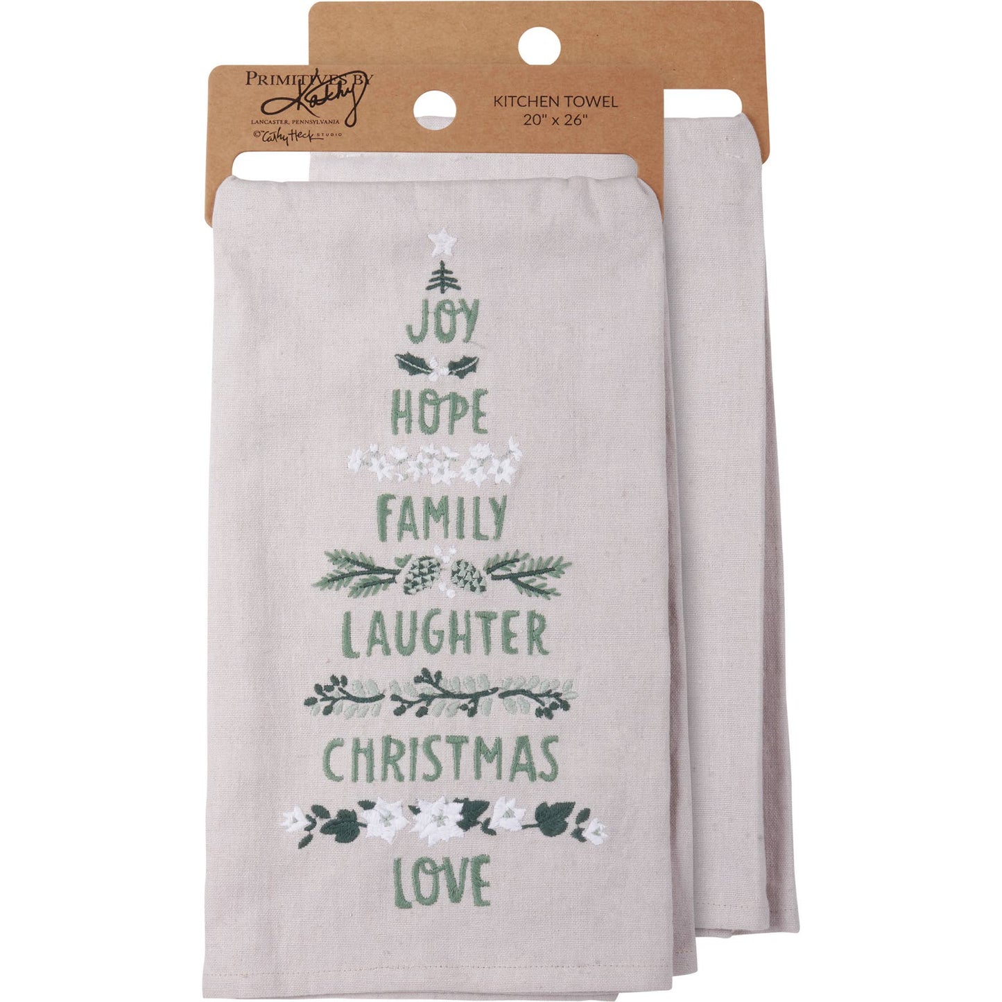 Family Laughter Christmas Kitchen Towel - Primitives by Kathy
