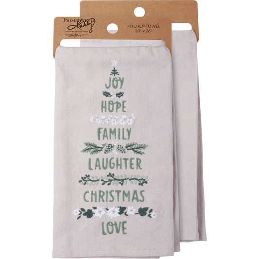 Family Laughter Christmas Kitchen Towel - Primitives by Kathy