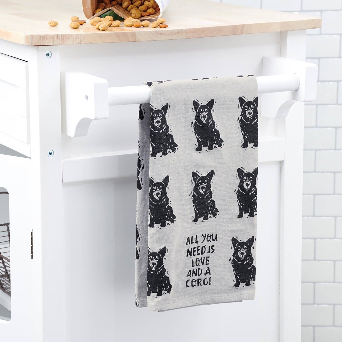 Love And A Corgi Kitchen Towel - Primitives by Kathy
