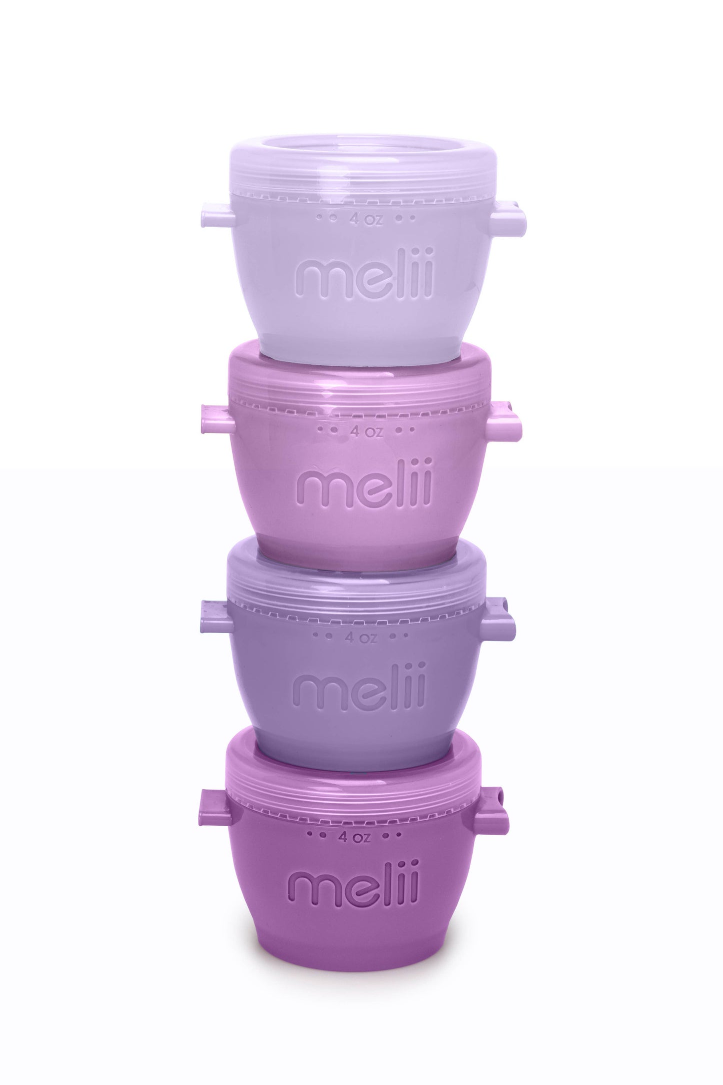 melii - 4oz Snap & Go Pods - 4 Freezer & Snack Containers