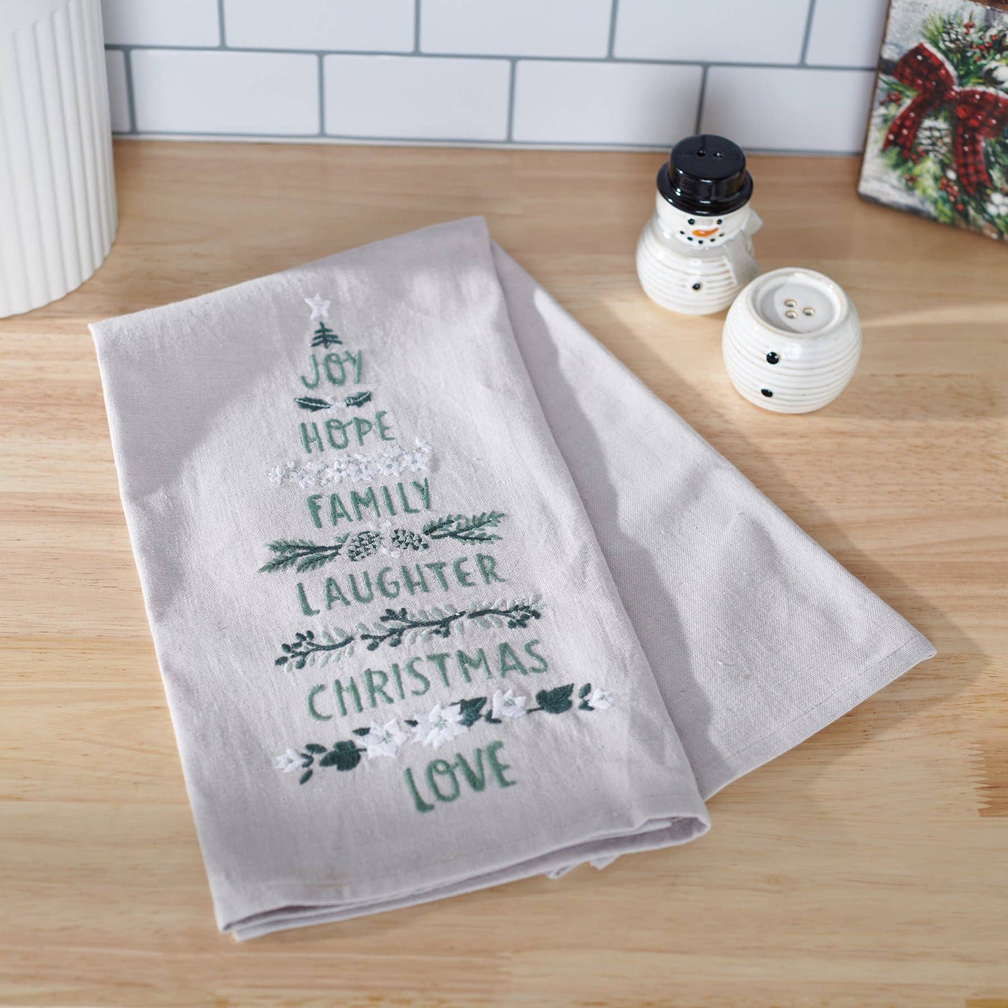 Family Laughter Christmas Kitchen Towel - Primitives by Kathy