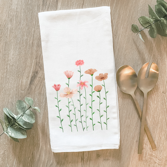 Tall Wildflowers Cotton Tea Towel- Lissi Designs