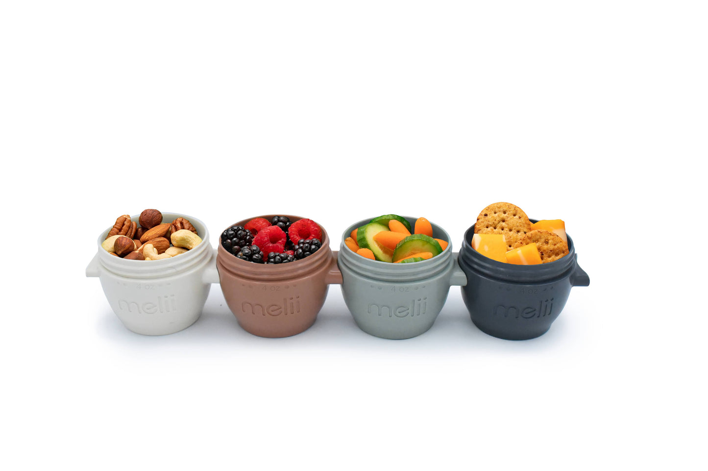 melii - 4oz Snap & Go Pods - 4 Freezer & Snack Containers