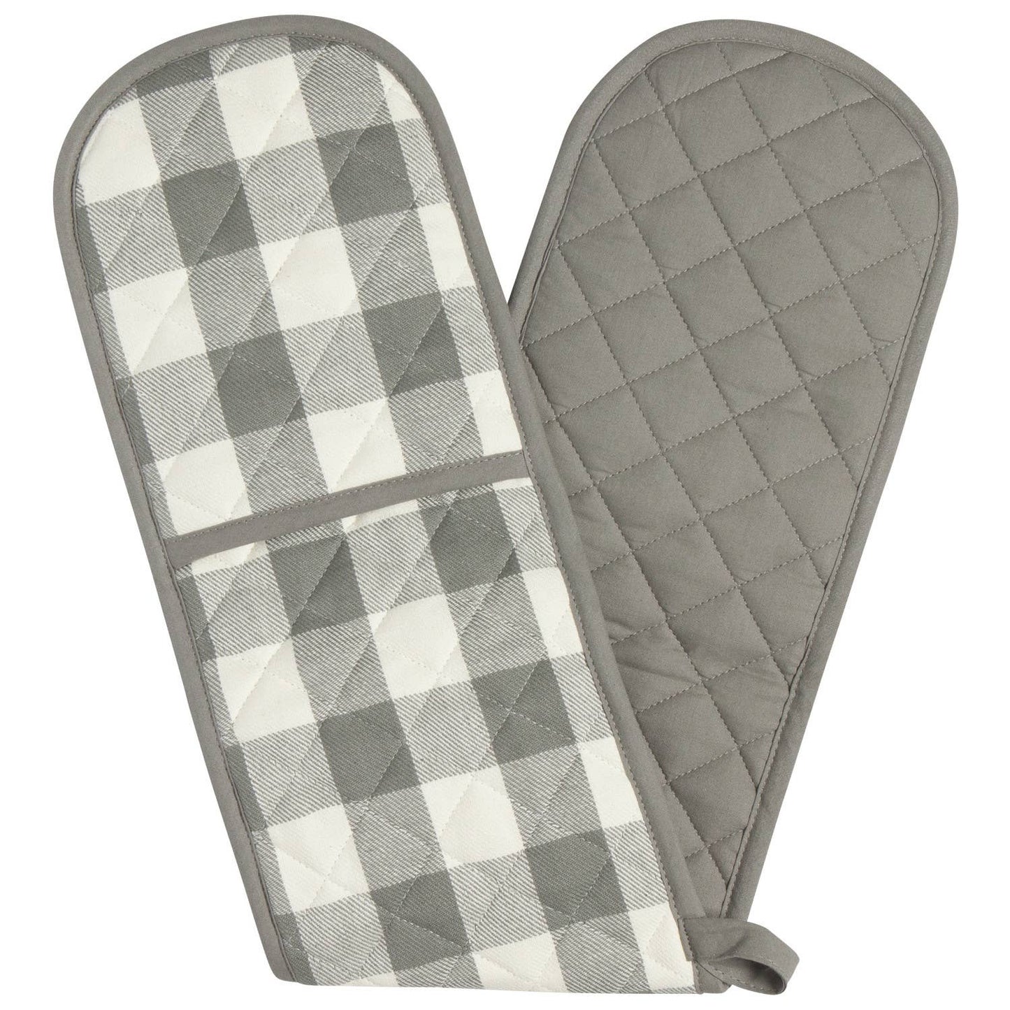 London Gray Check Double Oven Mitt - Now Designs by Danica