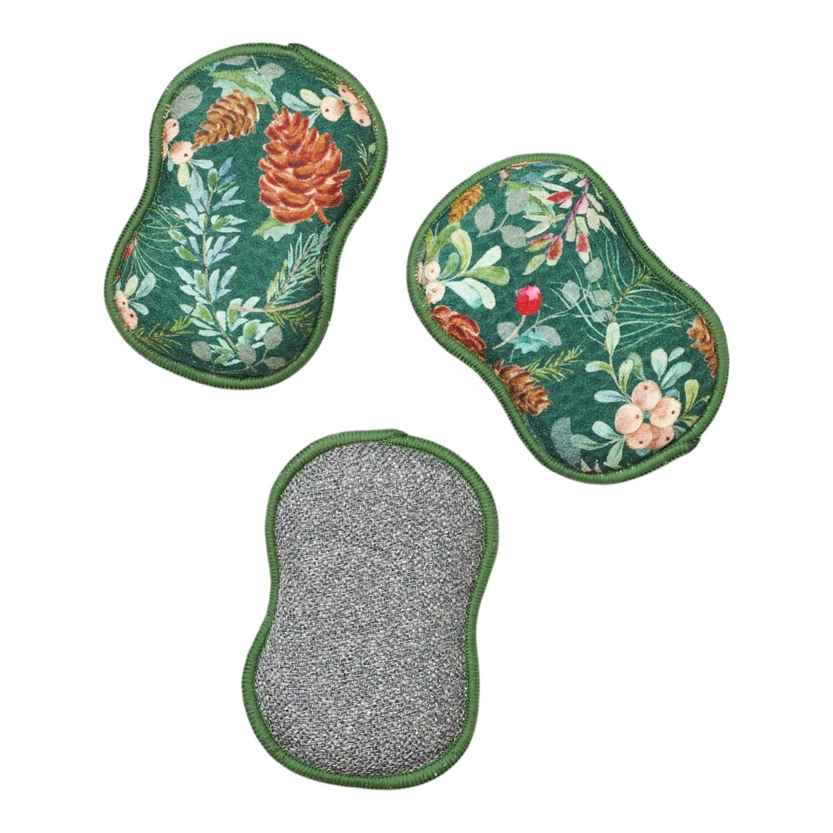 Once Again Home Co. - RE:usable Sponges (Set of 3) - Festive Pine
