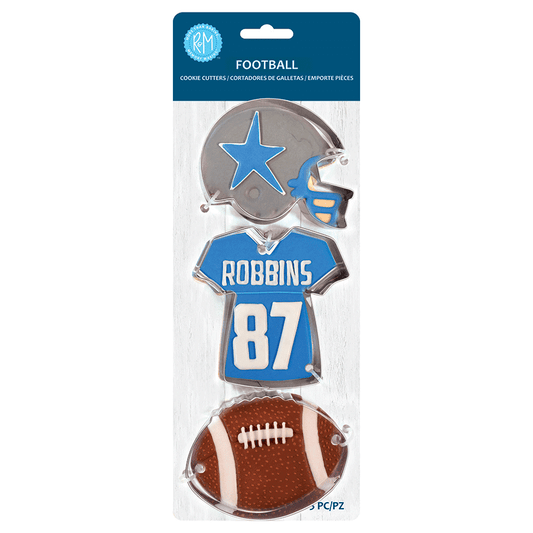 Football 3 PC Cookie Cutter Set Carded - R&M