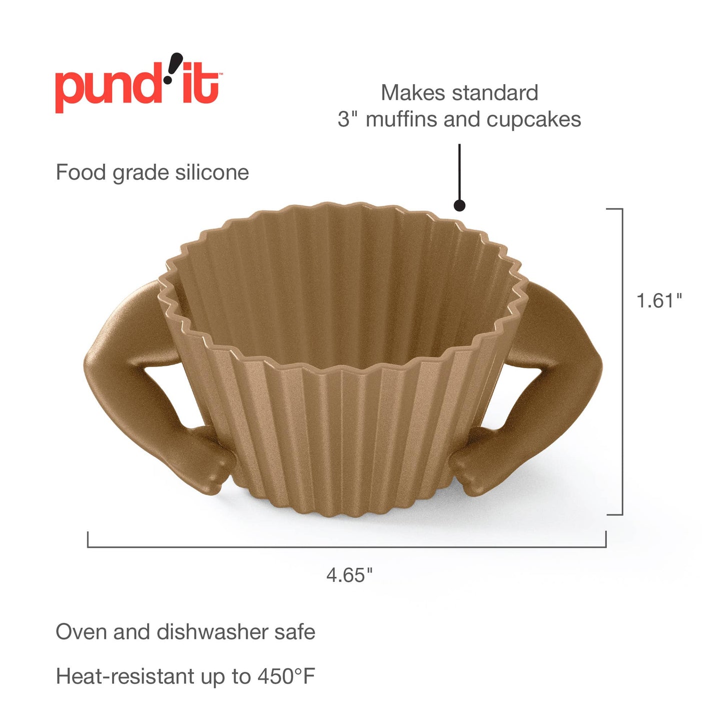 Pund'it Stud Muffins, Set of 4 Standard Size Bake Cups