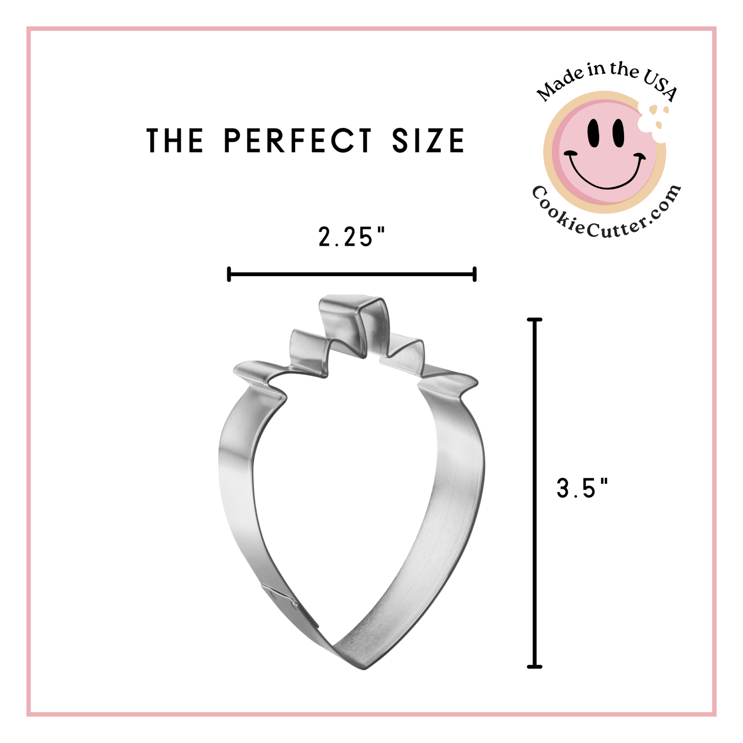 Strawberry Cookie Cutter, 3.5"