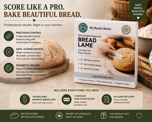 White Magnetic Retractable Bread Lame with 5 Razor Blades