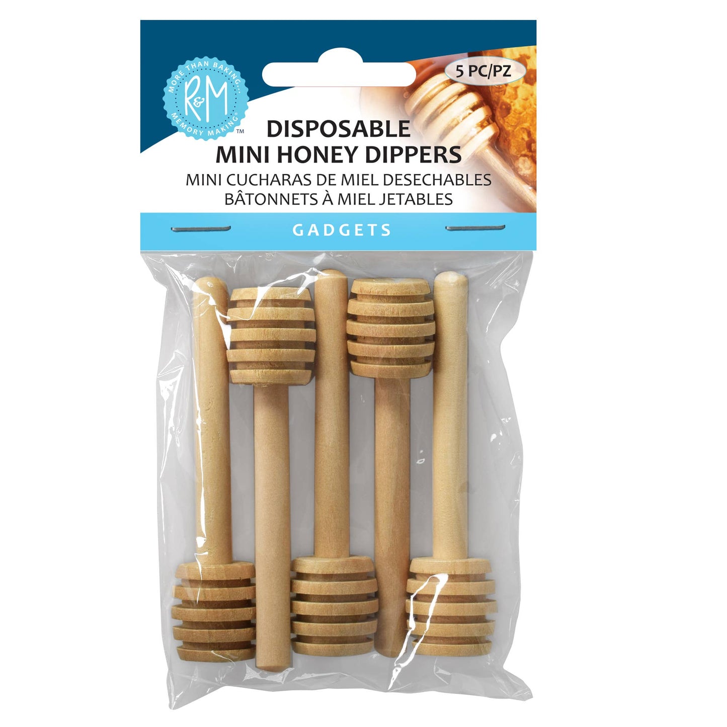 Disposable Mini Honey Dippers Pack of 5 - R&M International