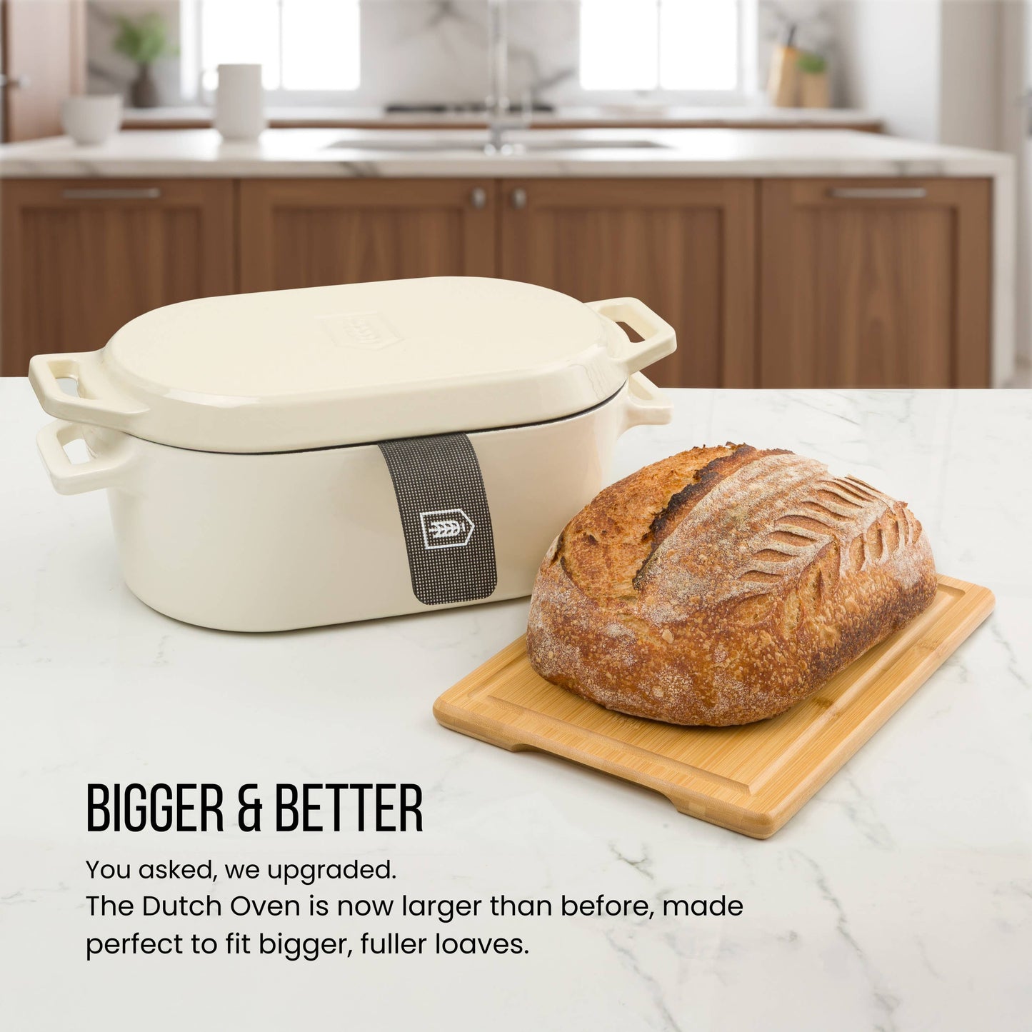 Kook -Dutch Oven with Lid, Enameled Cast Iron, 3.4 qt