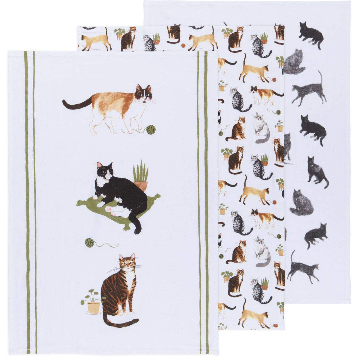Cat Collective Bakers Floursack Dishtowels Set of 3 - Now Designs by Danica