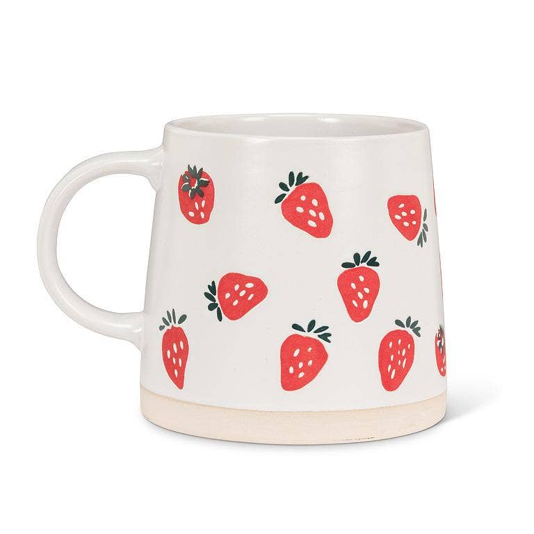 Wide Base Mug with Strawberries-3.5"H(14oz)- Abbott