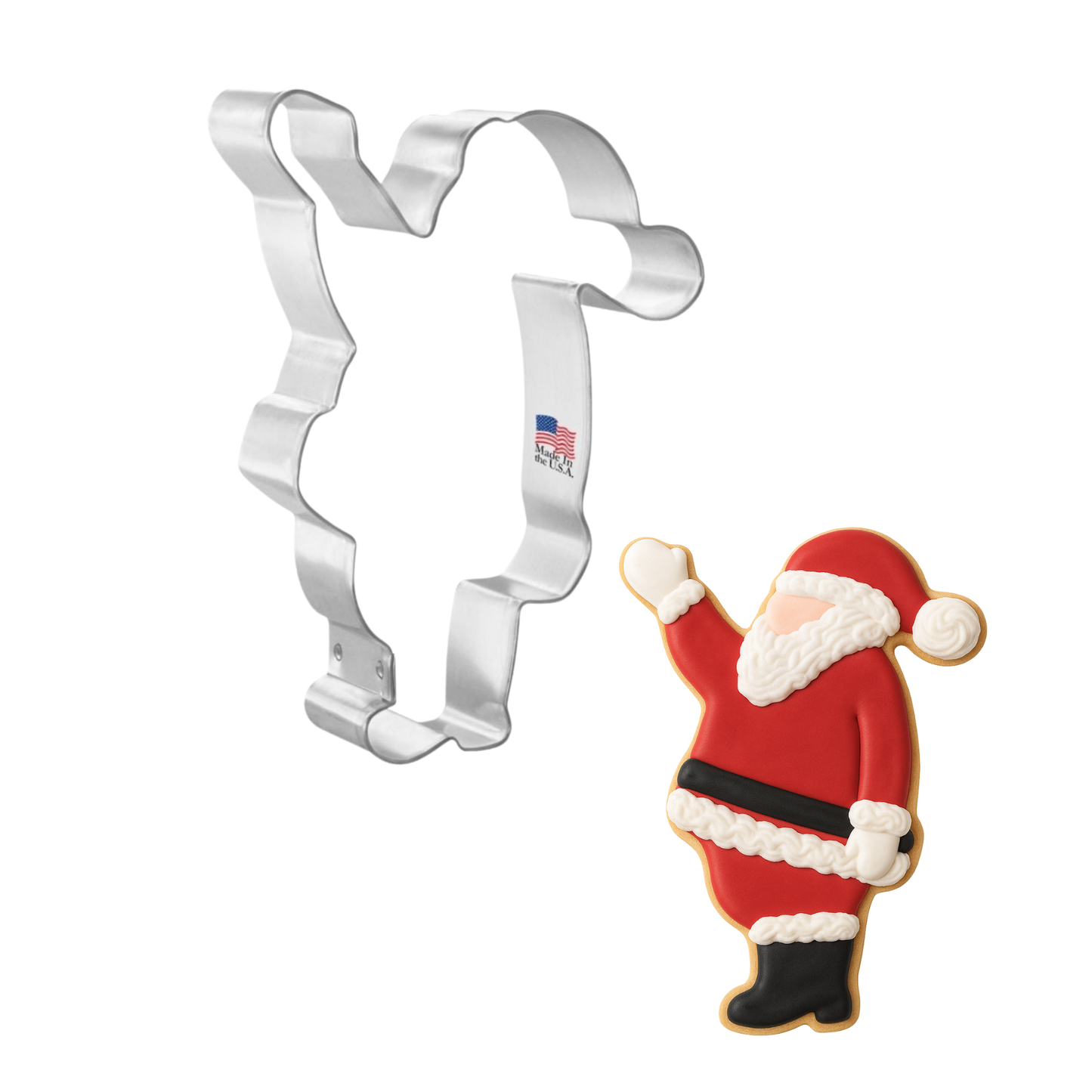 Waving Santa Cookie Cutter 4"