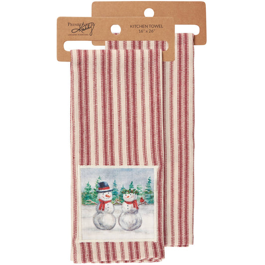 Snow Family Kitchen Towel - Primitives by Kathy