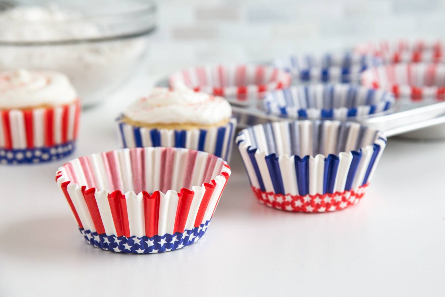 Patriotic Cupcake Liners, 50 Count, 3" x 3" - Fox Run Brands