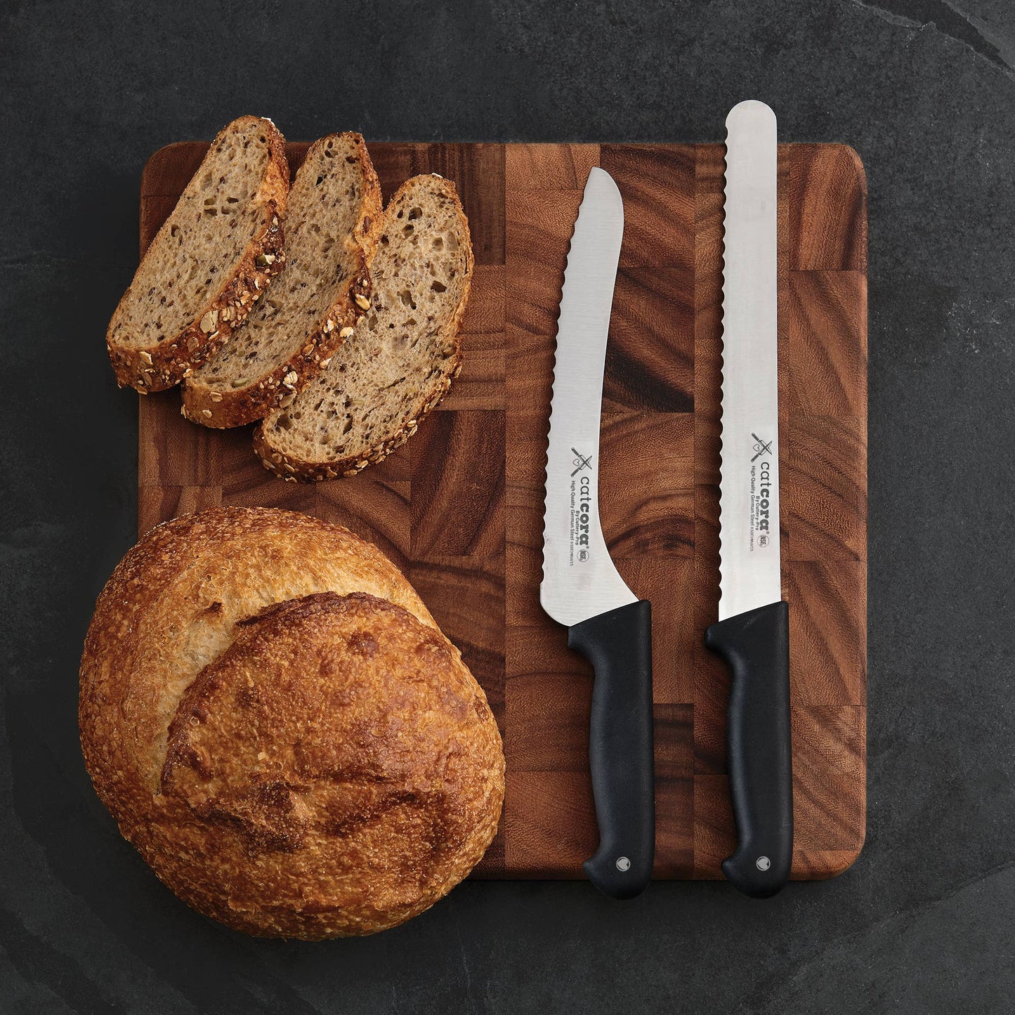 Soft-Grip Handle Offset Bread Knife, 9in- CatCora