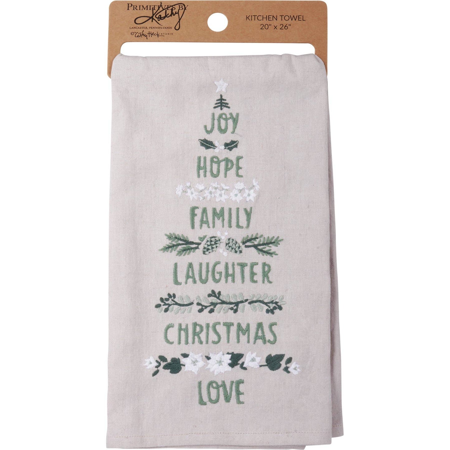 Family Laughter Christmas Kitchen Towel - Primitives by Kathy