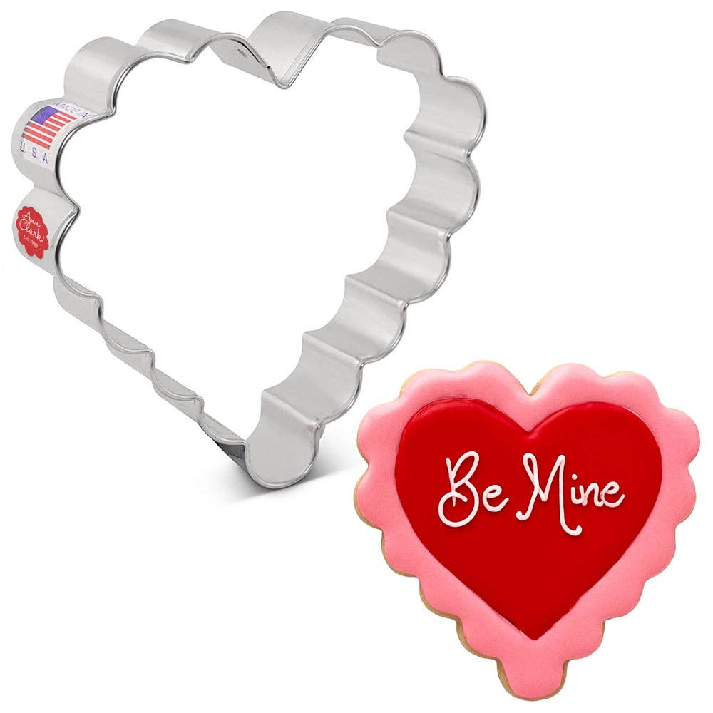 Scalloped Heart Cookie Cutter, 4"- Ann Clark