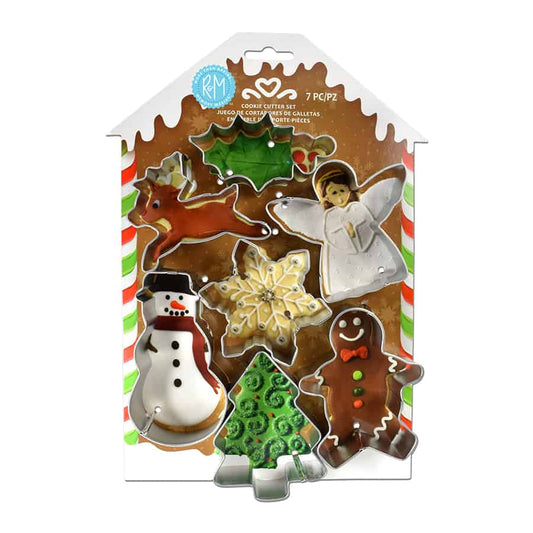 Christmas 7 PC Cookie Cutter Set on G/B House Card - R&M International