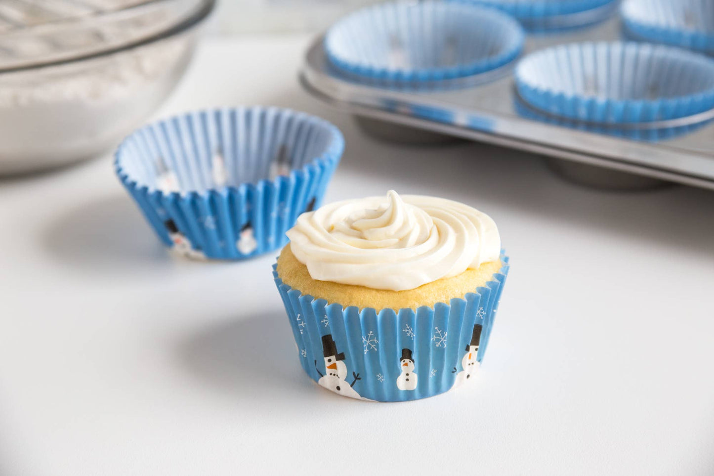 Snowman Cupcake Liners, 50 Count, 3" x 3" - Fox Run