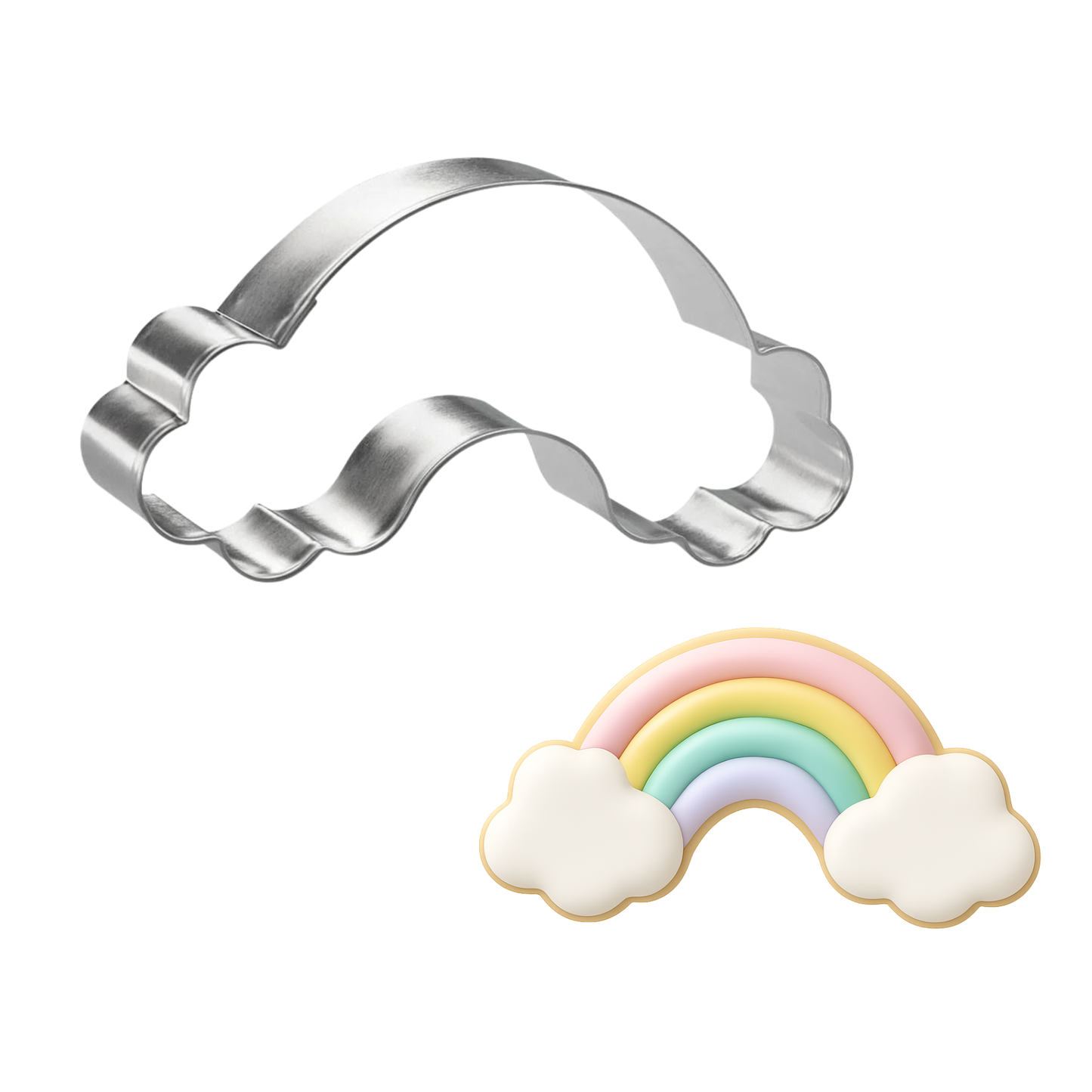Rainbow with Clouds Cookie Cutter (4.5 ")