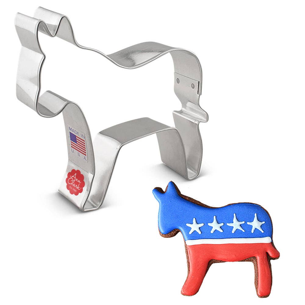 Democratic Donkey Cookie Cutter, 3 7/8"- Ann Clark