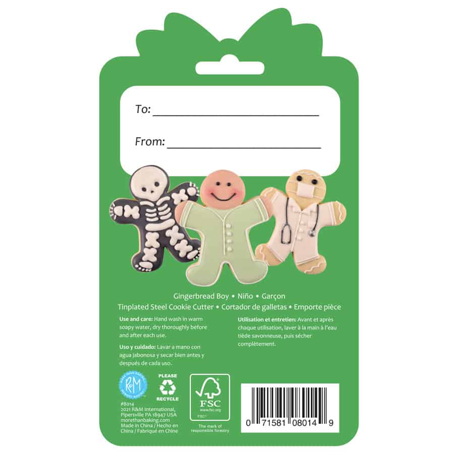 Gingerbread Boy Cookie Cutter 3.75" Carded - R&M International