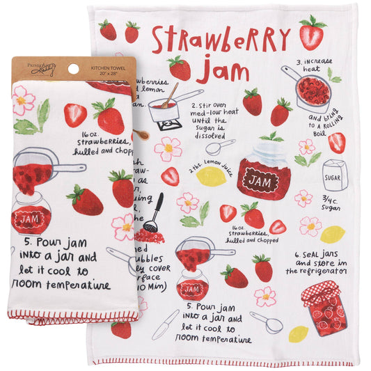 Strawberry Jam Recipe Kitchen Towel- Primitives by Kathy