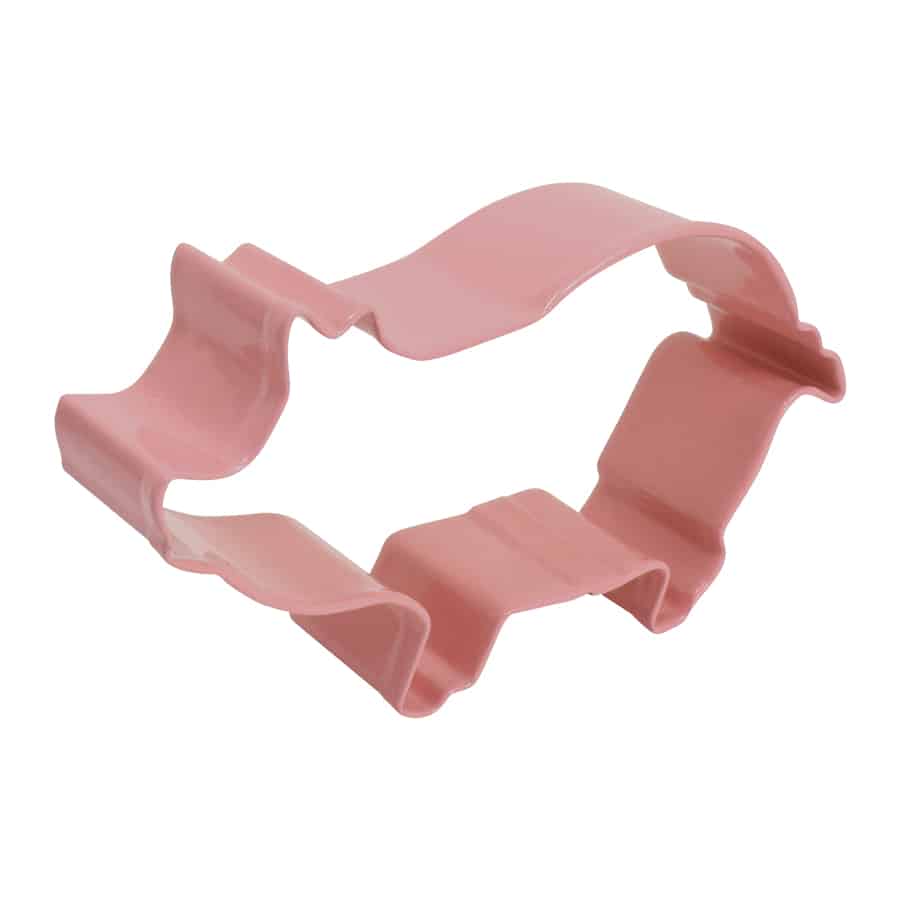 Pink Pig Cookie Cutter, Pink Polyresin, 3.75"- R&M
