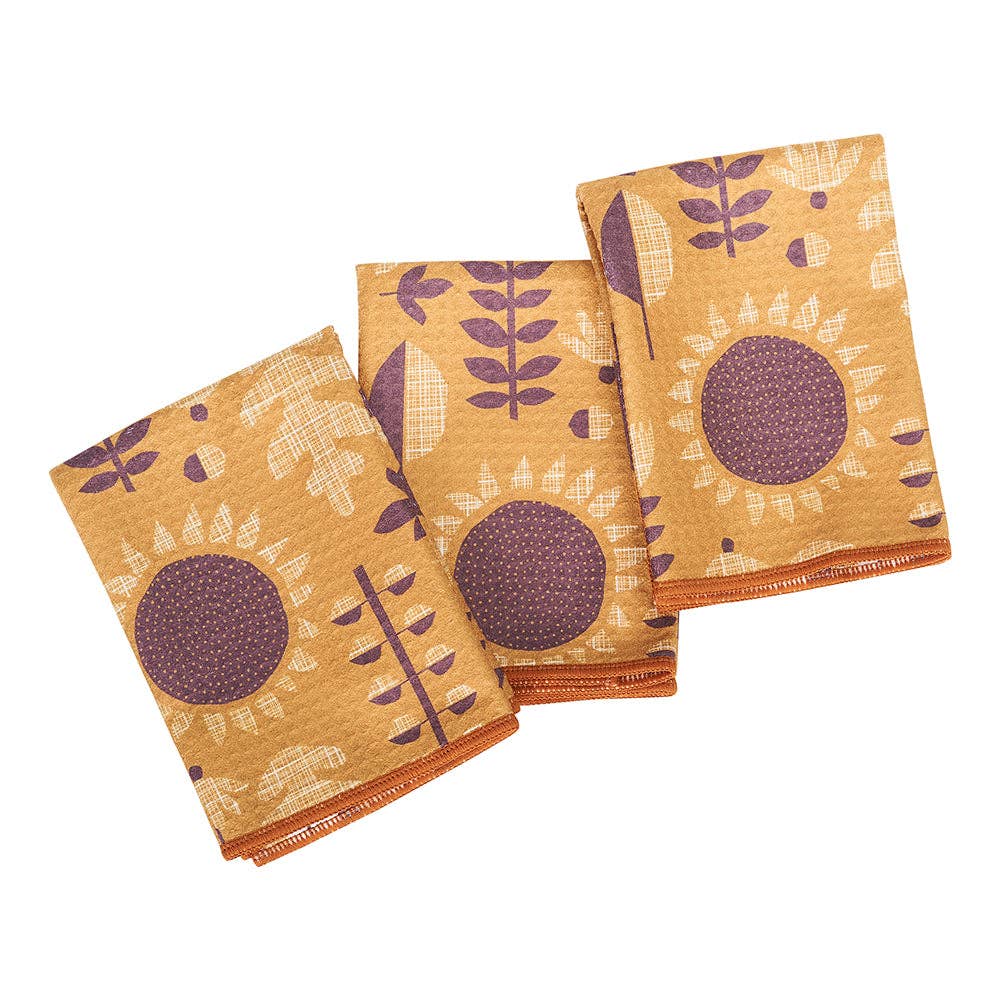 Mod Sunflower Mighty Mini Towel (Set of 3)-Once Again Home Co.