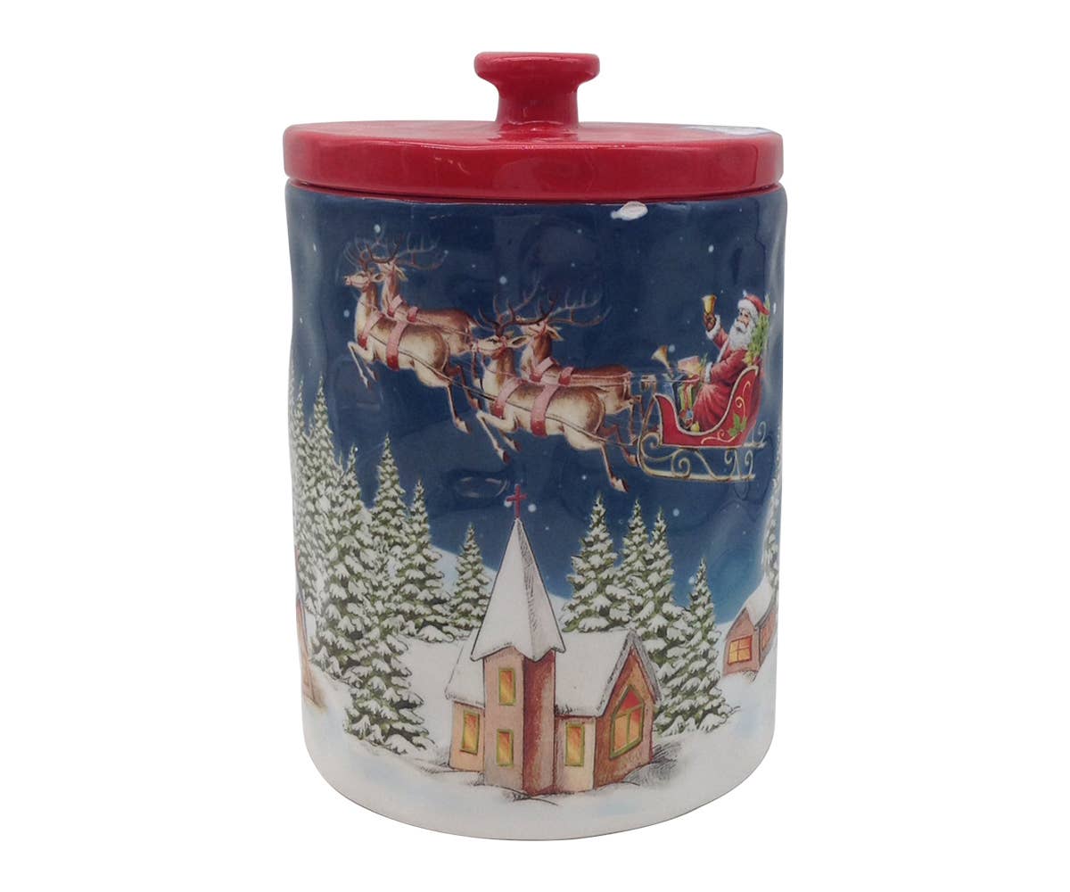 NIGHT BEFORE CHRISTMAS 9" COOKIE JAR- Blue Sky Clayworks