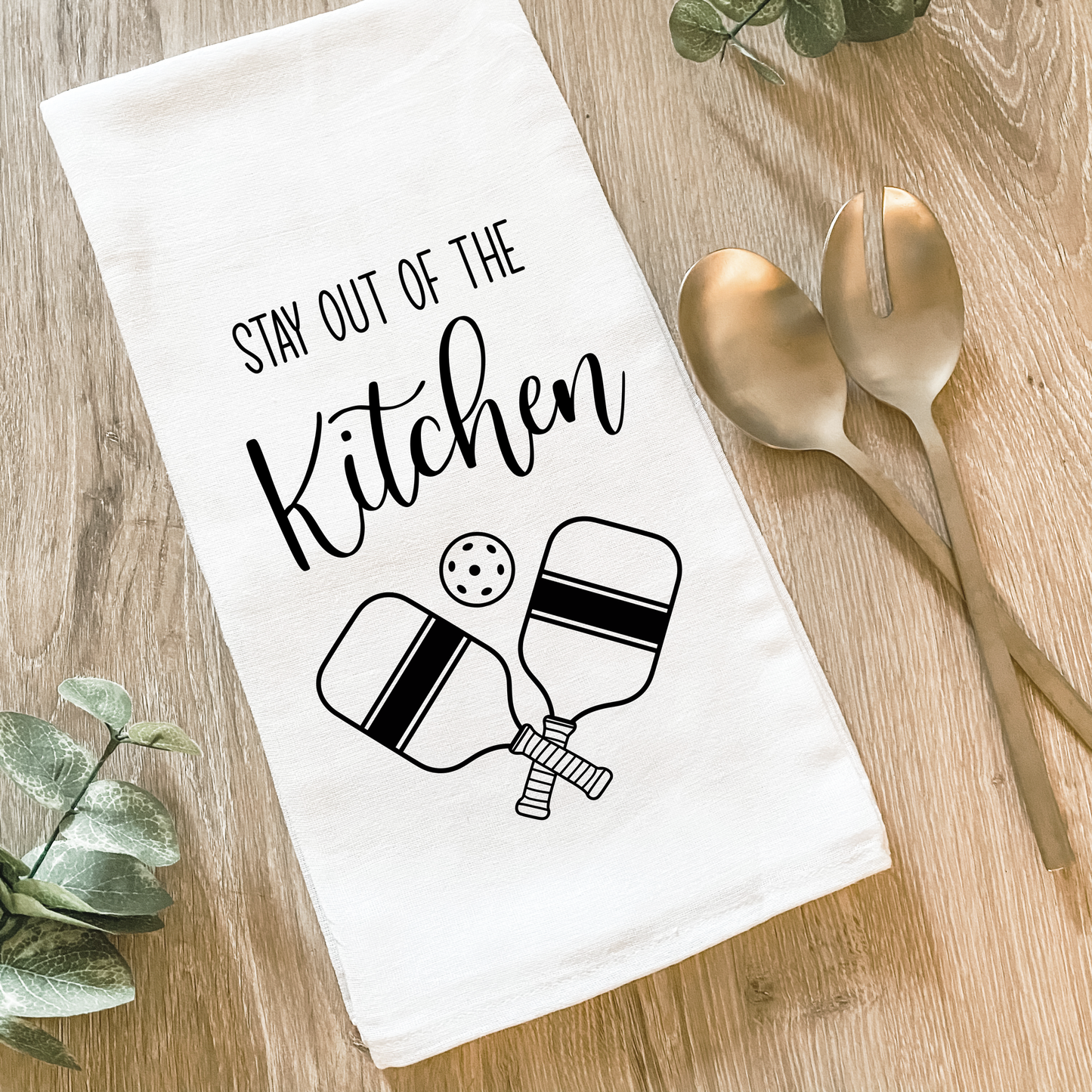 Stay Out Of The Kitchen Pickleball Cotton Tea Towel- Lissi Designs