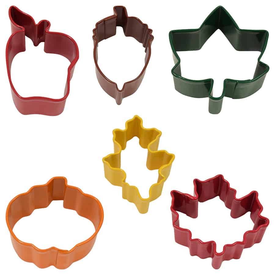 Mini Autumn Leaf 6 PC Color Cookie Cutter Set