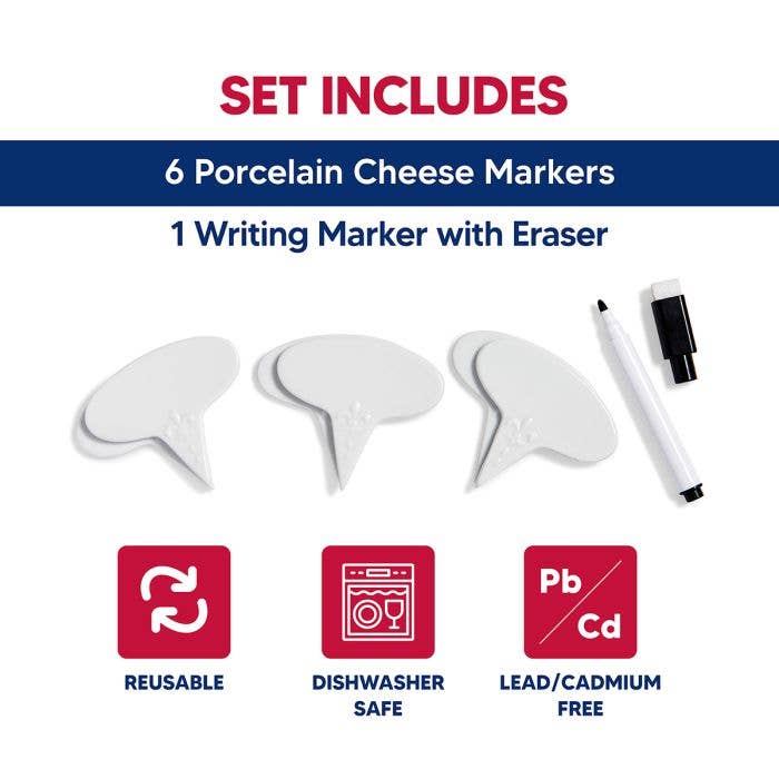 Maison Du Fromage Cheese Marker With Pen, 6-Piece Set - Harold Import Co.