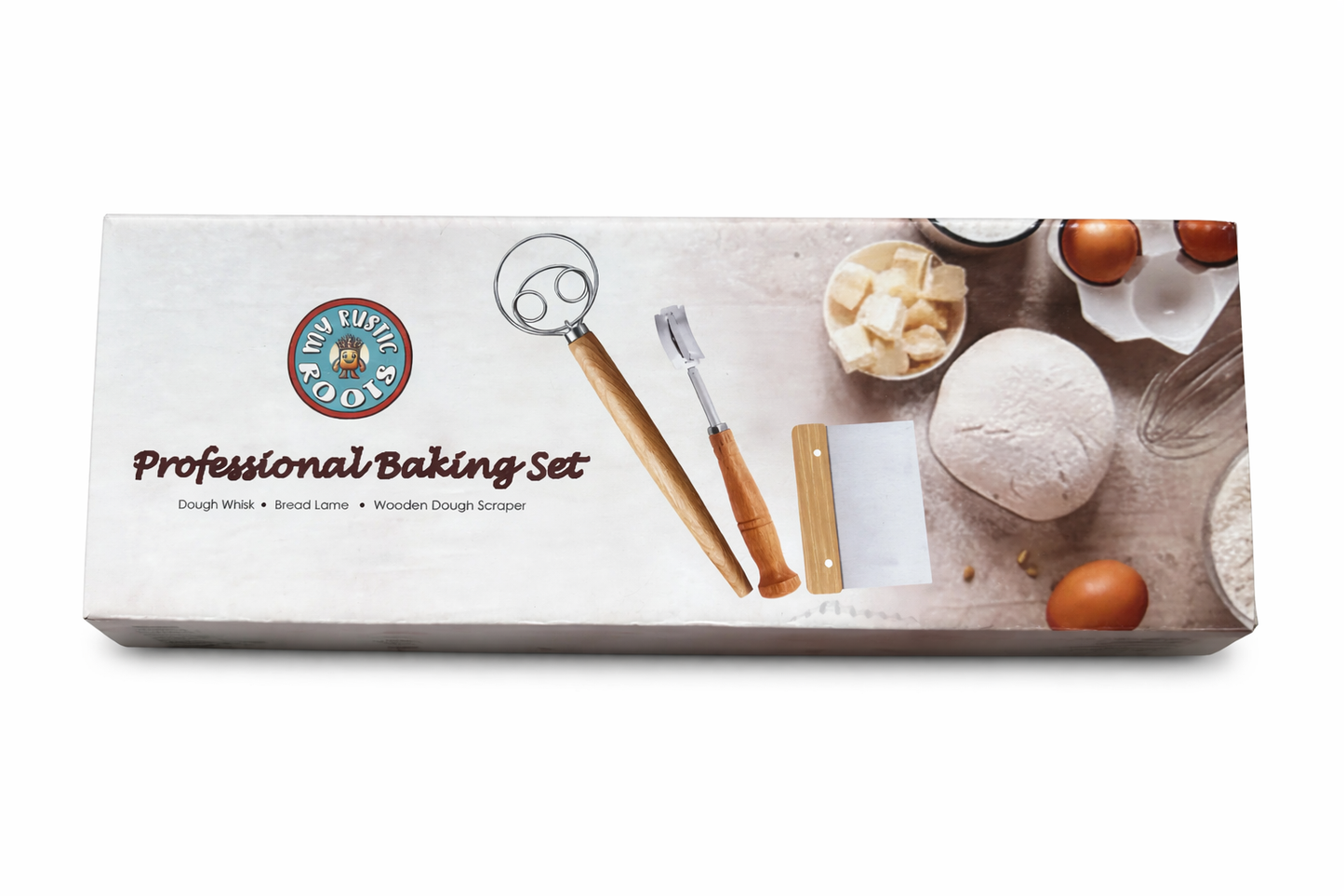 Professional Baking Set Dough Whisk, Bread Lame, & Scraper- My Rustic Roots