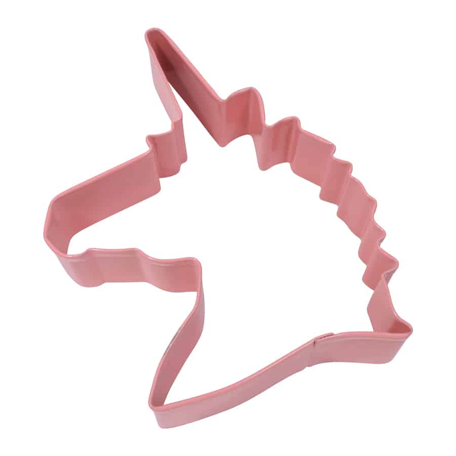 Unicorn Head Cookie Cutter, Pink Polyresin, 4.75"-R&M