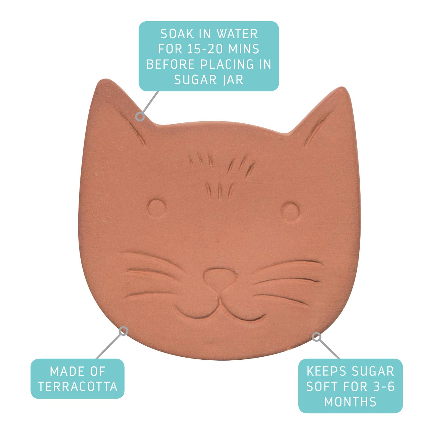 Calvin Cat Terracotta Sugar Saver - Now Designs by Danica