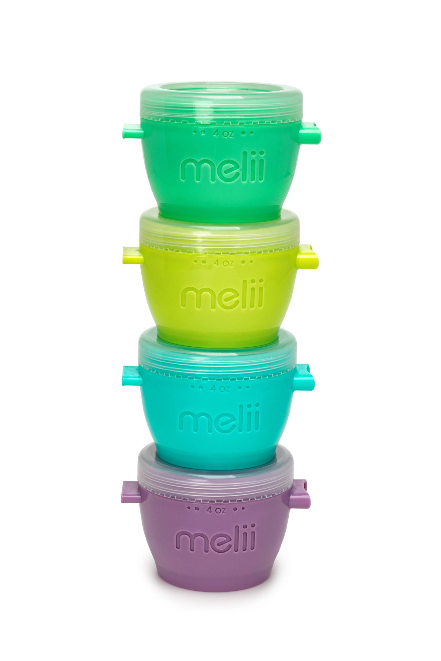 melii - 4oz Snap & Go Pods - 4 Freezer & Snack Containers
