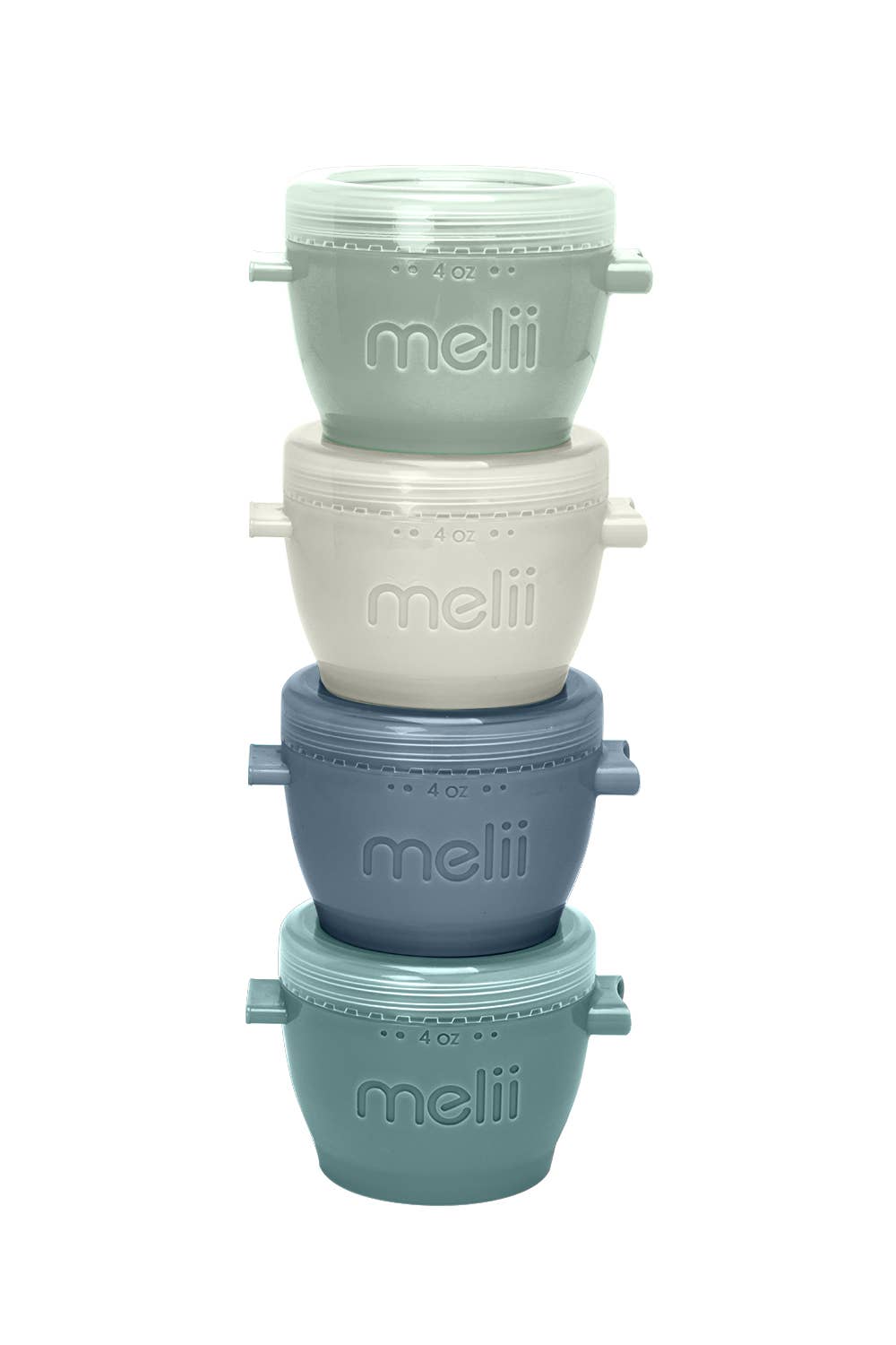 melii - 4oz Snap & Go Pods - 4 Freezer & Snack Containers
