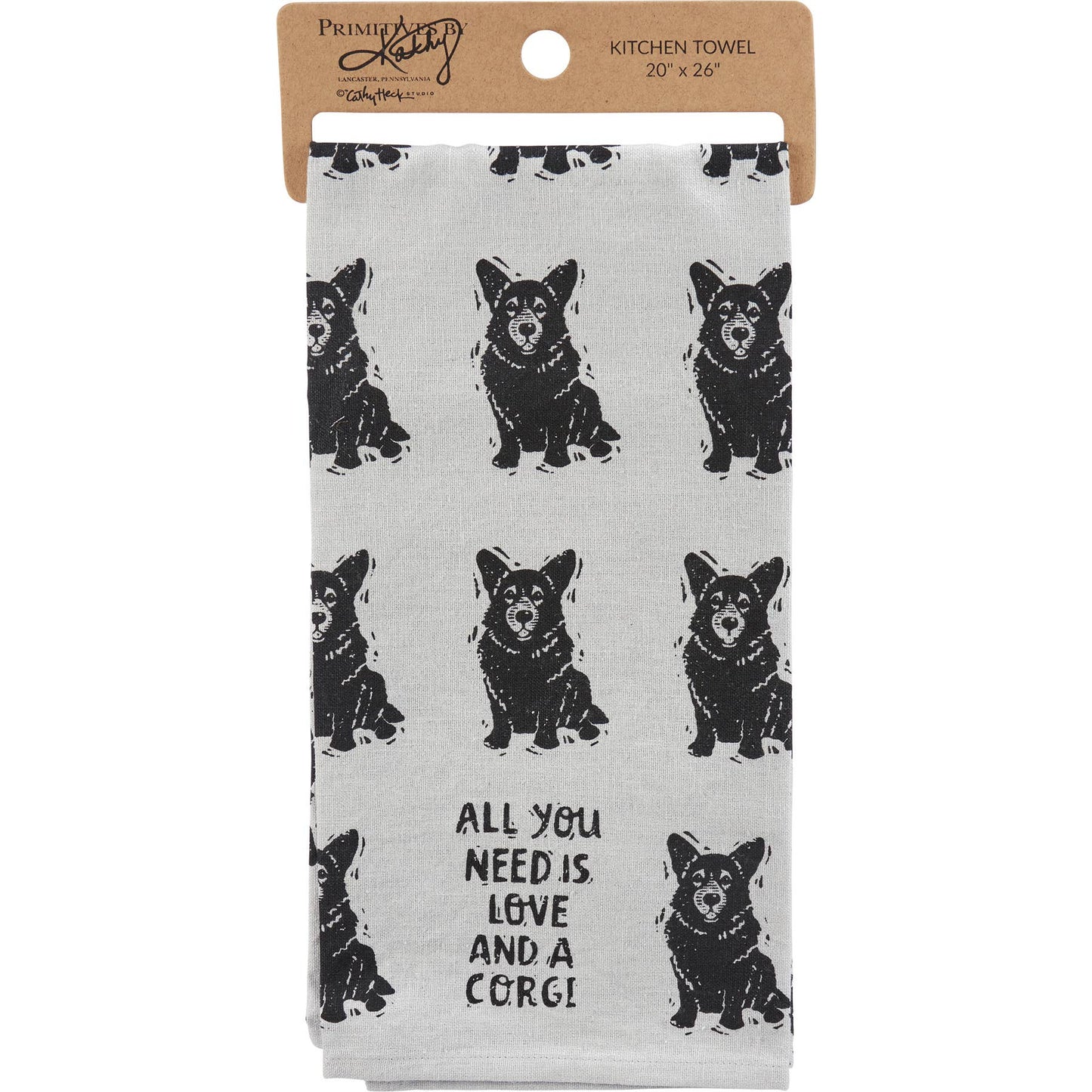 Love And A Corgi Kitchen Towel - Primitives by Kathy